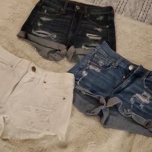 3 Pair American Eagle Denim Shorts- Size 2